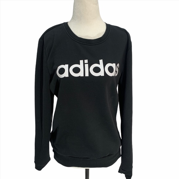 adidas Tops - Adidas Logo❤️Sweatshirt Black EUC Size l